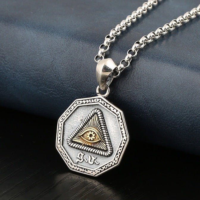 Eye Of Providence Necklace - Double Side Stainless Steel - Bricks Masons