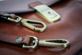 Shriners Briefcase - Brown Leather - Bricks Masons