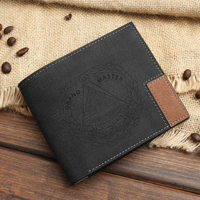 Grand Master Blue Lodge Wallet - Leather Various Colors - Bricks Masons