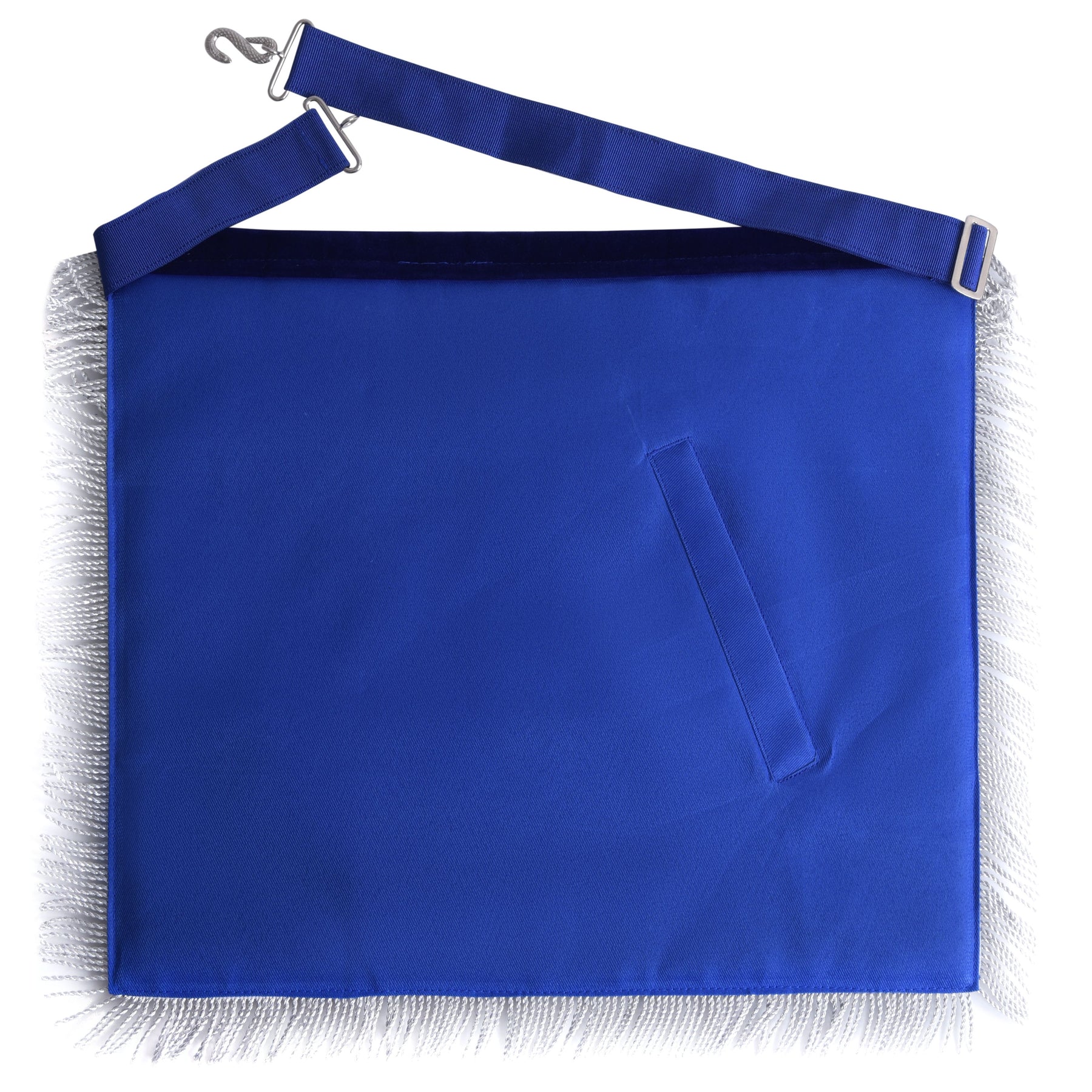 Junior Deacon Blue Lodge Officer Apron - Navy Blue Velvet With Silver Side Tabs - Bricks Masons