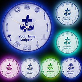 Knights Templar Commandery Clock - Frame with LED - Bricks Masons