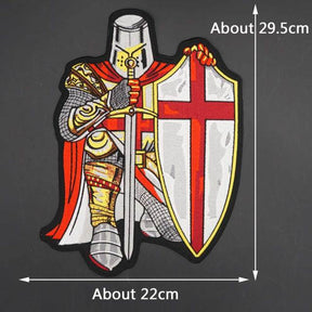 Knights Templar Commandery Patch - HANDMADE Crusader Embroidered - Bricks Masons