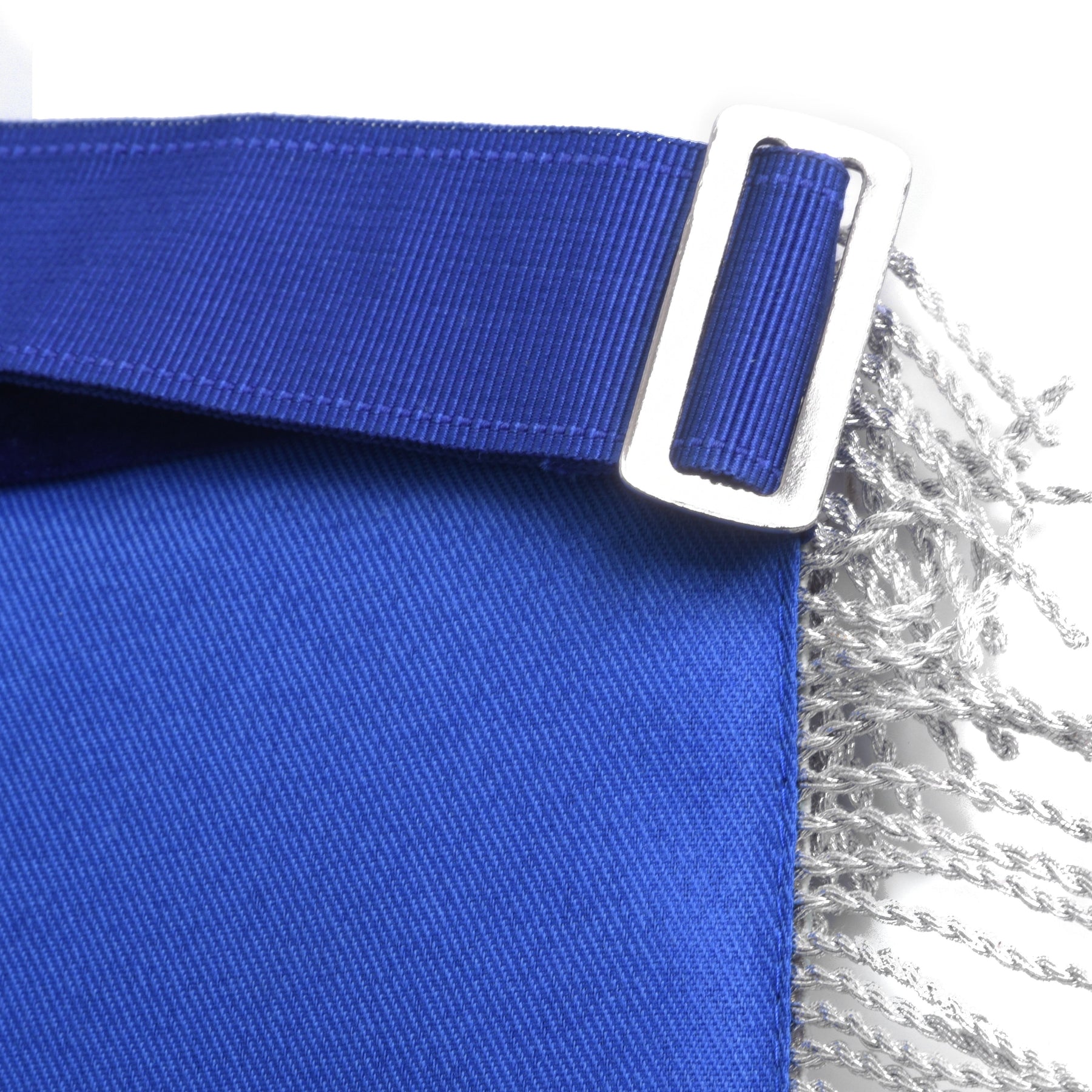 Marshal Blue Lodge Officer Apron - Silver Fringe & Side Tabs - Bricks Masons