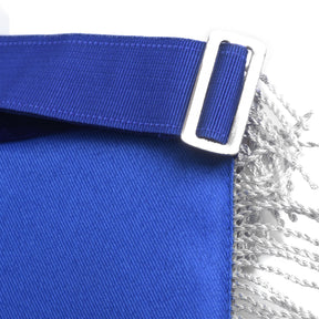 Marshal Blue Lodge Officer Apron - Silver Fringe & Side Tabs - Bricks Masons