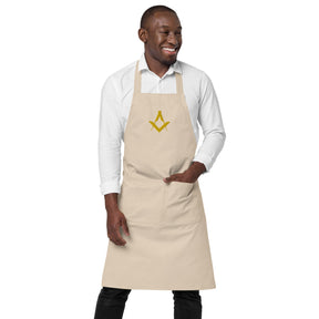 Master Mason Bllue Lodge Kitchen Apron - Square and Compass Embroidery - Bricks Masons