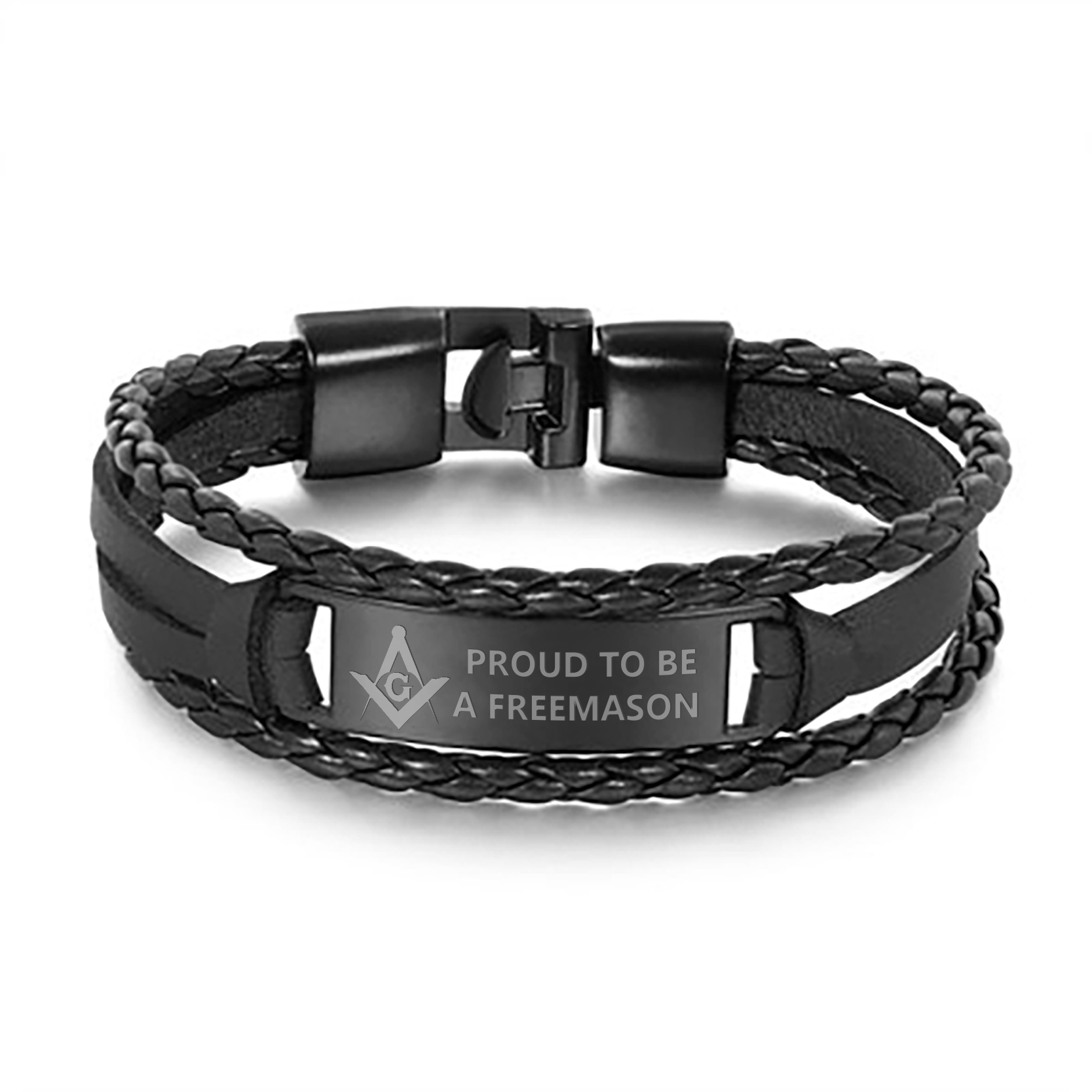 Master Mason Blue Lodge Bracelet - Black & Brown - Bricks Masons