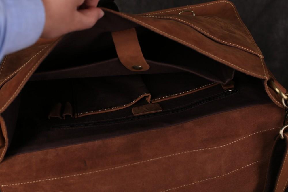 Master Mason Blue Lodge Briefcase - Handmade Leather - Bricks Masons