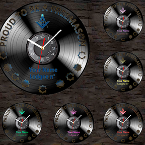 Master Mason Blue Lodge Clock - Vinyl Record - Bricks Masons
