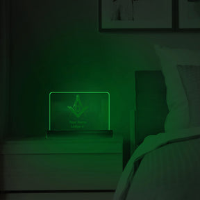 Master Mason Blue Lodge LED Sign - 3D Glowing light - Bricks Masons