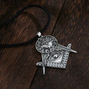 Master Mason Necklace - Solar System Symbol Pendant - Bricks Masons