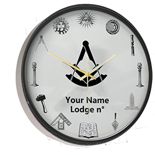 Past Master Blue Lodge Clock - Frame with LED - Bricks Masons