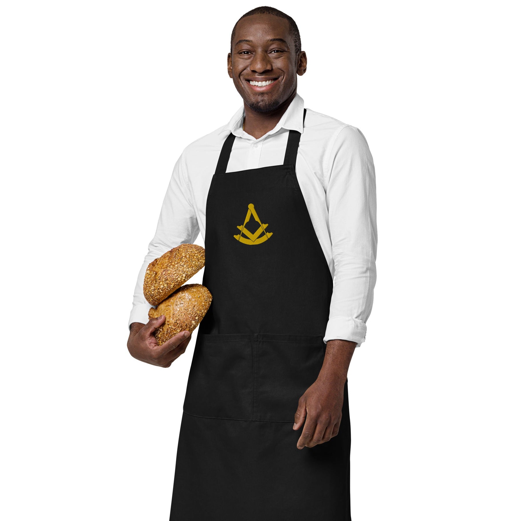 Past Master Blue Lodge Kitchen Apron - Various Organic Cotton Colors - Bricks Masons