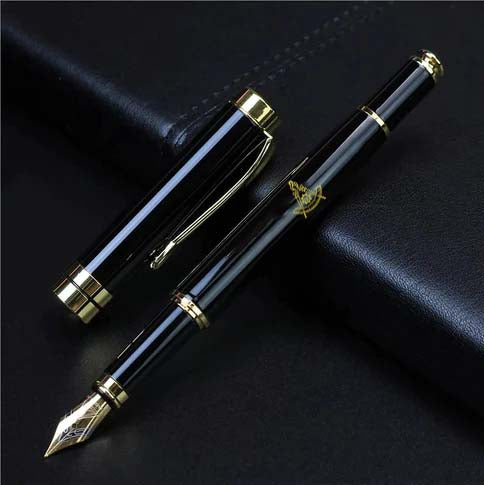 Past Master Blue Lodge California Regulation Pen - Black & Gold - Bricks Masons