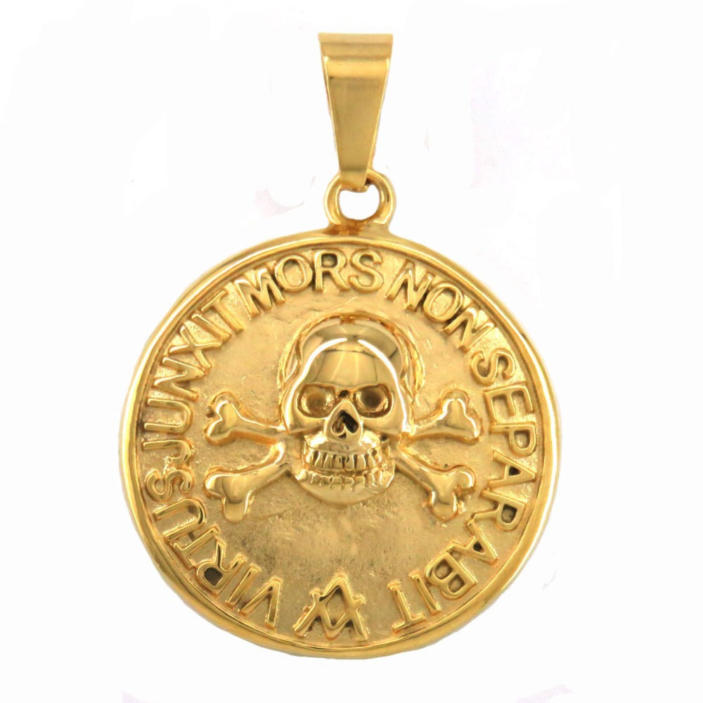 Master Mason Blue Lodge Necklace - Virtus Junxit Mors Non Separabit Gold - Bricks Masons