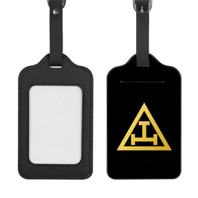 Royal Arch Chapter Luggage Tag - Black Leather - Bricks Masons