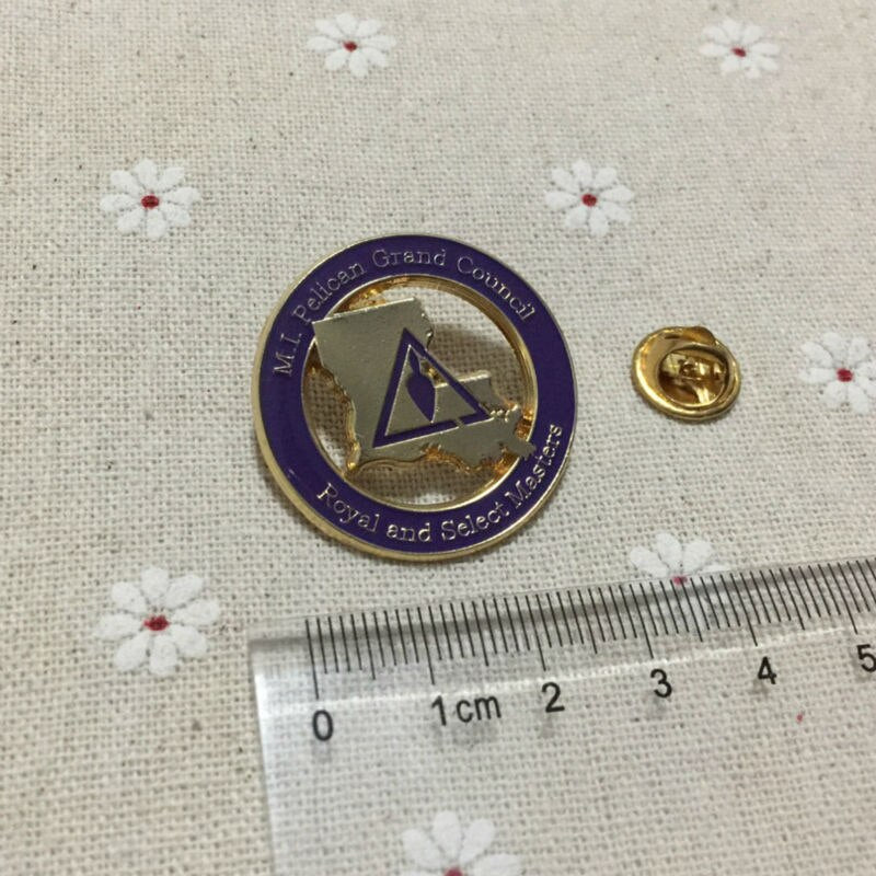 Royal & Select Masters English Regulation Lapel Pin - M.I. Pelican Grand Council - Bricks Masons