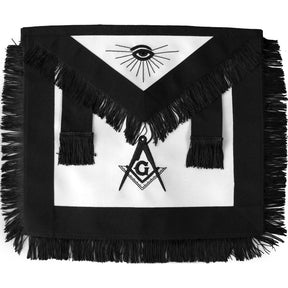 Master Mason Blue Lodge Funeral Apron - Square & Compass G Hand Embroidery - Bricks Masons