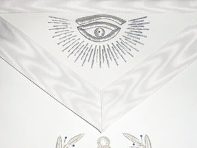 Master Mason Blue Lodge Apron - White Hand Embroidered - Bricks Masons