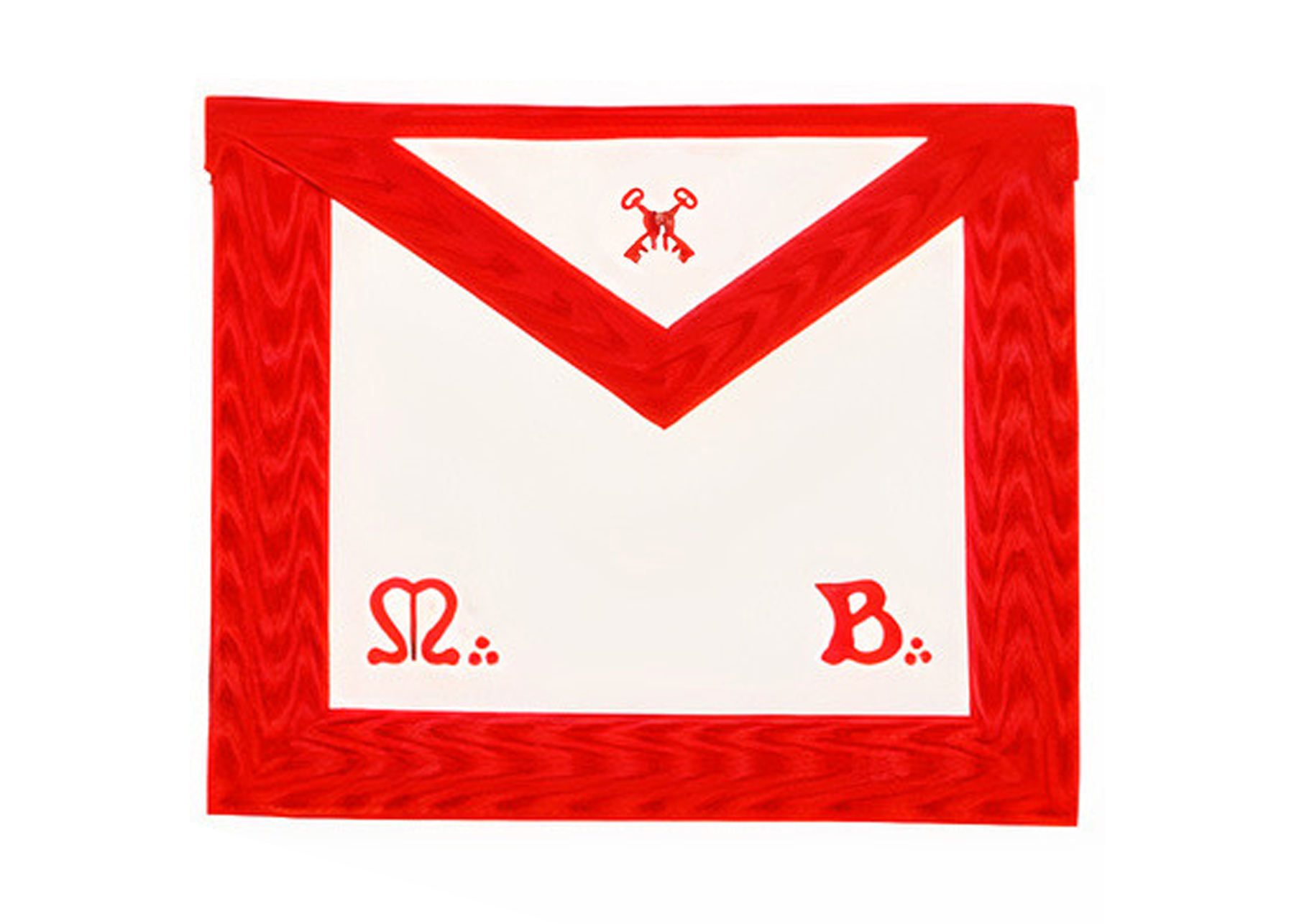 Treasurer Scottish Rite Apron - Red Moire - Bricks Masons